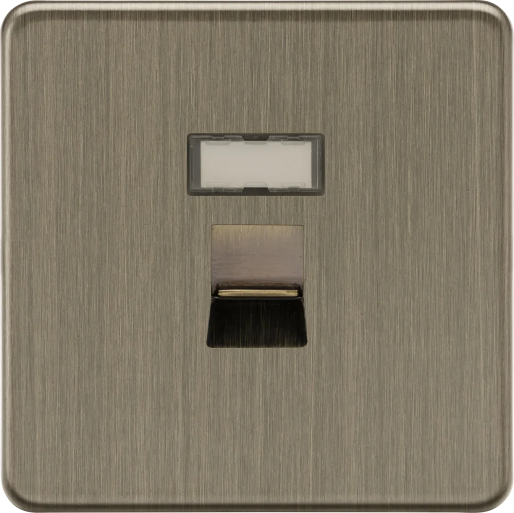 Knightsbridge | SFC6AB | UTP CAT6a RJ45 Network Outlet | Antique Brass 1 Knightsbridge SFC6AB CAT6a Outlet