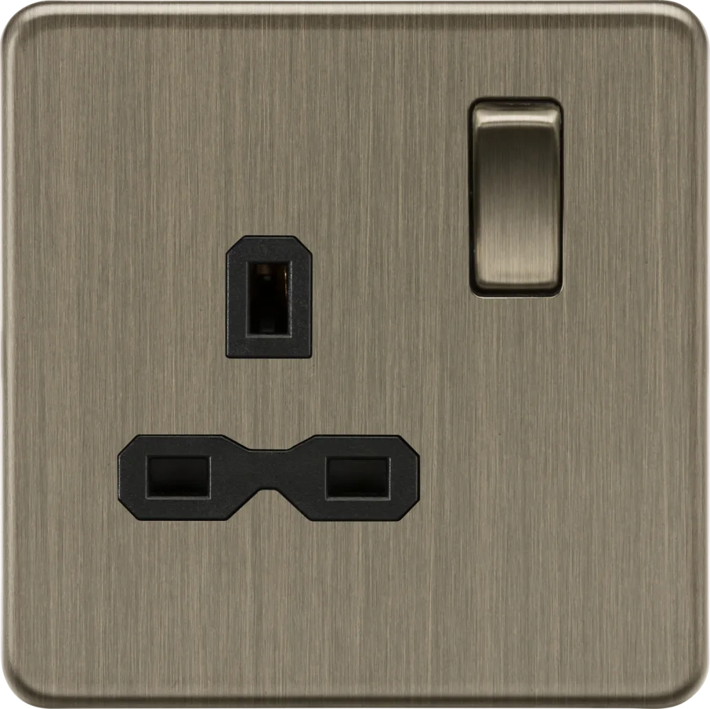 Knightsbridge | SFR7000AB | 13A 1G DP Switched Socket | Antique Brass 1 Knightsbridge SFR7000AB Switched Socket