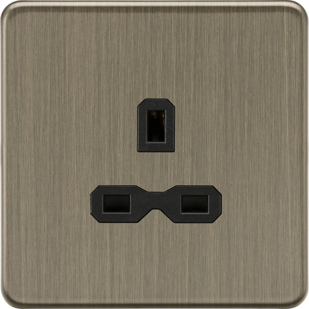 Knightsbridge | SFR7000UAB | 13A 1G Unswitched Socket | Antique Brass 1 Knightsbridge SFR7000UAB Unswitched Socket