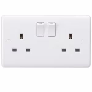 Knightsbridge White Curved Edge Switches and Sockets