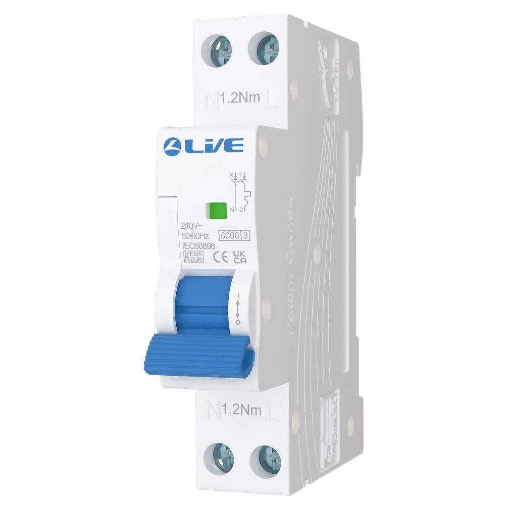 Live Electrical | CN120B | 2P Bi-Directional MCB | B Curve | 20A | For SRN Consumer Units 1 Live Electrical CN120B 2P Bi-Directional B Curve 20A MCB