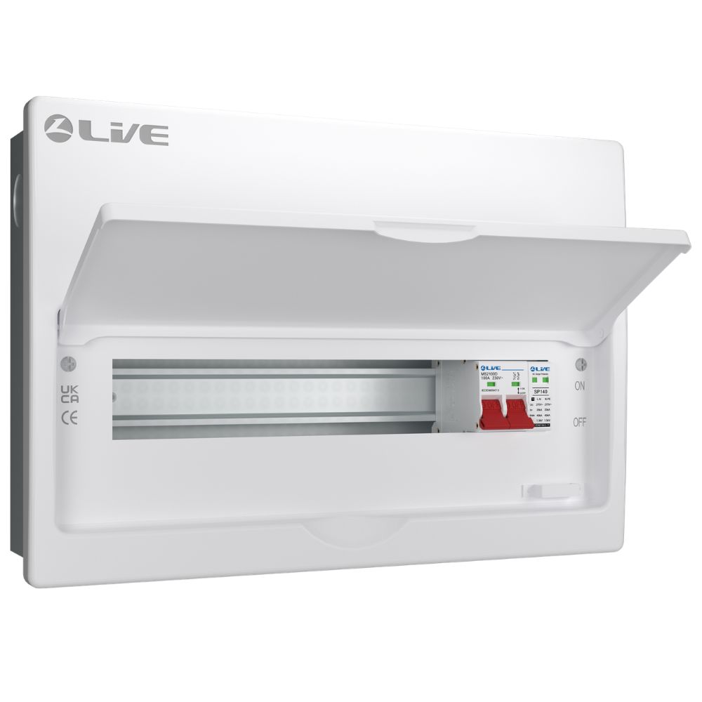 Live Electrical | FMC16S-SP | SRN | Flush Double Pole Busbar Consumer Unit | Type 2 SPD | 13 Way 1 Live Electrical FMC16S-SP SRN Flush Consumer Unit