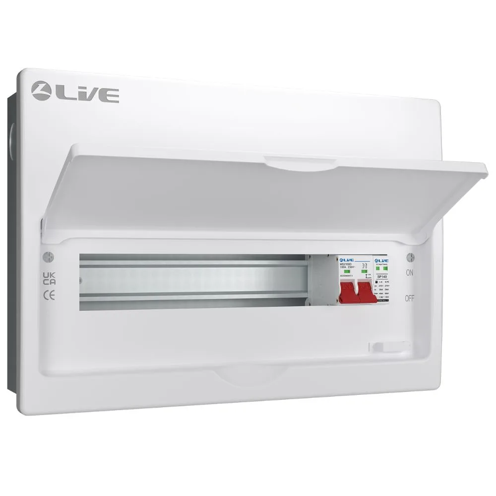 Live Electrical | FMC16S-SP | SRN | Flush Double Pole Busbar Consumer Unit | Type 2 SPD | 13 Way 1 Live Electrical FMC16S-SP SRN Flush Consumer Unit