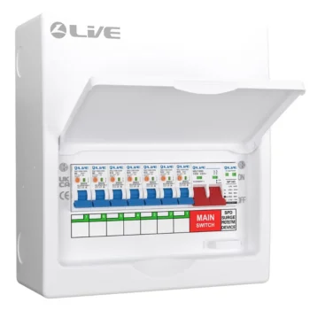 Live Electrical | LSMC10SRN/100 | 7 Way Metal Preconfigured Populated RCBO Consumer Unit | SPD | 7 x DP RCBOs