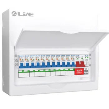 Live Electrical | LSMC14SRN/100 | 11 Way Metal Preconfigured Populated RCBO Consumer Unit | SPD | 11 x DP RCBOs