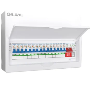 Live Electrical | LSMC18SRN/100 | 15 Way Metal Preconfigured Populated RCBO Consumer Unit | SPD | 15 x DP RCBOs
