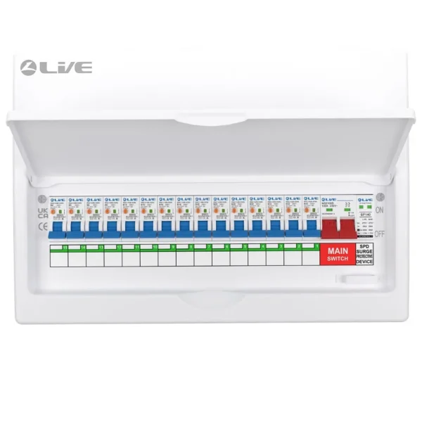 Max9 Rcbo Bottom Busbar Live 15 Way Double Pole Busbar RCBO Consumer Unit
