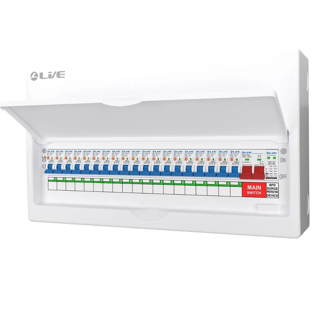 Live Electrical | LSMC22SRN/100 | 19 Way Metal Preconfigured Populated RCBO Consumer Unit | SPD | 19 x DP RCBOs 4 LSMC22SRN/100 RCBO Consumer Unit