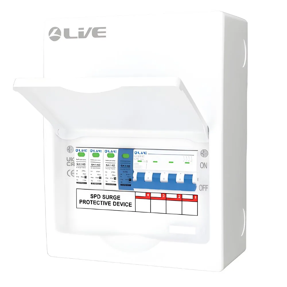 Live Electrical | LSMC8M-SA | SPD Surge Protective Device with 40A C Curve 10kA MCB | 8 Way Metal 1 Live Electrical | LSMC8M-SA | SPD Surge Protective Device with 40A C Curve 10kA MCB | 8 Way Metal