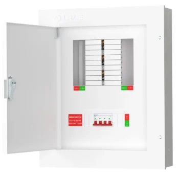 Live Electrical TPN06-125 125A 6 Way TPN Distribution Board