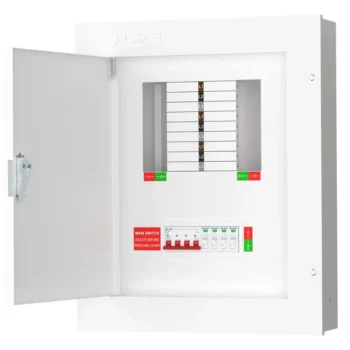 Live Electrical 125 Amp 6 Way SPD TPN Distribution Board