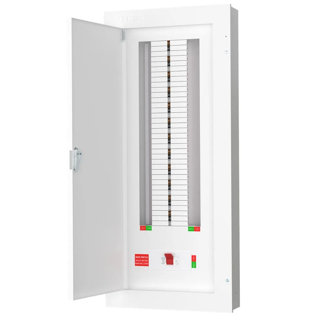 Live Electrical | TPN24-250 | 250A TP&N Distribution Board | 3P Main Switch | 24 Way 1 250A Live Electrical 24 Way TPN Distribution Board