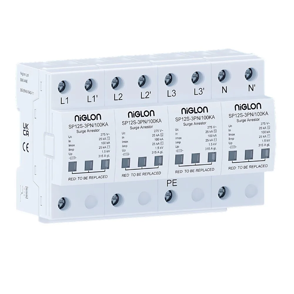 Niglon | SP12S-3PN/100KA | Type 1+2 Surge Protection Device | 100kA 1 Niglon SP12S-3PN/100KA Type 1+2 SPD