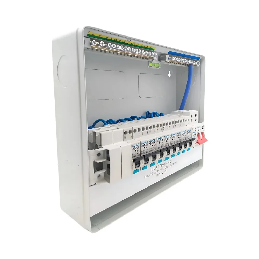 Niglon | PCU1412M | Protego | SPD Consumer Unit Kit | 11 Usable Way | 9 Bi-Directional RCBOs 2 Niglon Protego 9 RCBOs SPD Consumer Unit Kit