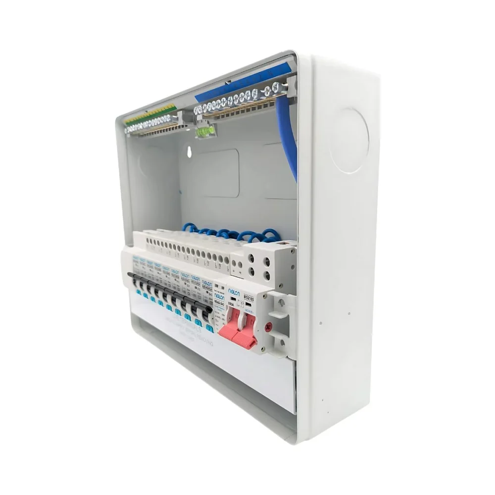 Niglon | PCU1412M | Protego | SPD Consumer Unit Kit | 11 Usable Way | 9 Bi-Directional RCBOs 5 Niglon Protego 9 RCBOs SPD Consumer Unit Kit