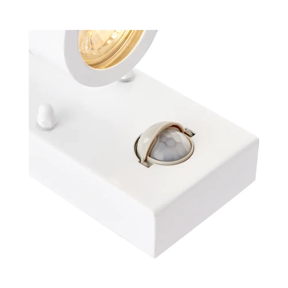 Saxby 75440 Palin PIR Gloss White IP44 2 x GU10 Wall Light 2 Saxby 75440 Palin PIR Gloss White IP44 2 x GU10 Wall Light 3