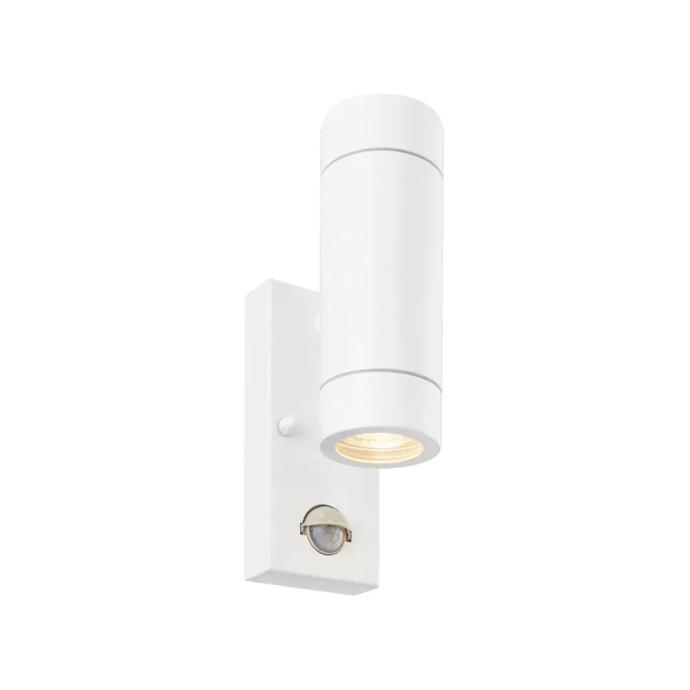 Saxby 75440 Palin PIR Gloss White IP44 2 x GU10 Wall Light 1 Saxby 75440 Gloss White IP44 GU10 Wall Light