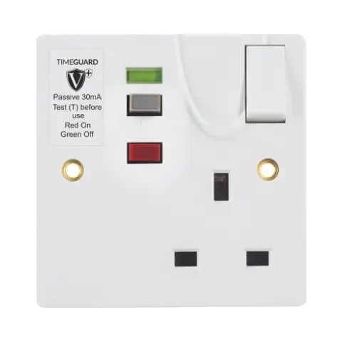 Timeguard | RCD02WPVN | Valiance+ | RCD Passive | Single Gang Switched Socket 2 Timeguard RCD02WPVN Timeguard Valiance+ RCD Protected Passive Single Gang Switched Socket - White 2