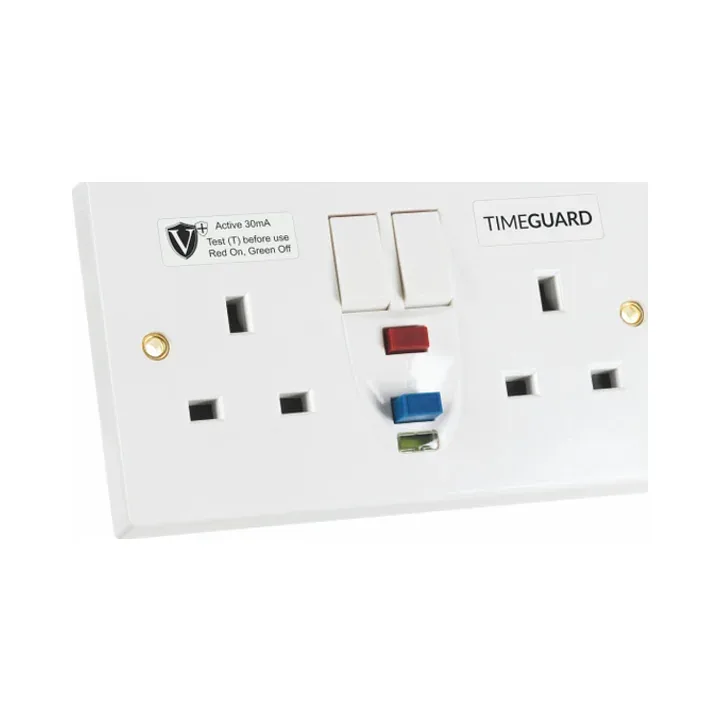 Timeguard | RCD05WAVN | Valiance+ | RCD Protected Active Double Gang Switched Socket 3 Timeguard RCD05WAVN Timeguard Valiance+ RCD Protected Active Double Gang Switched Socket - White 3
