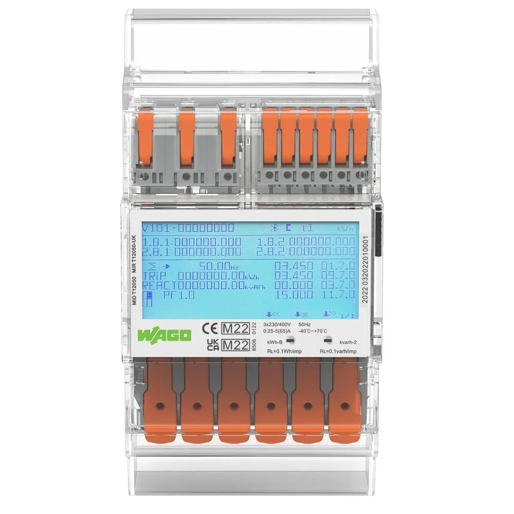 WAGO | 879-3000 | Energy Meter MID24 65A 3 Phase Direct Connection | Modbus & M-Bus 2 WAGO 879-3000 Energy Meter