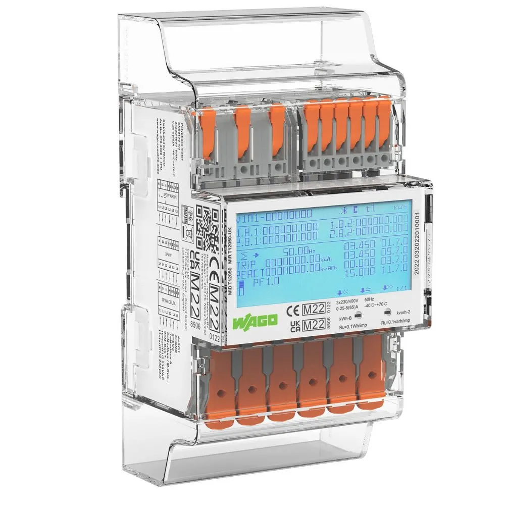 WAGO | 879-3000 | Energy Meter MID24 65A 3 Phase Direct Connection | Modbus & M-Bus 1 WAGO 879-3000 Energy Meter