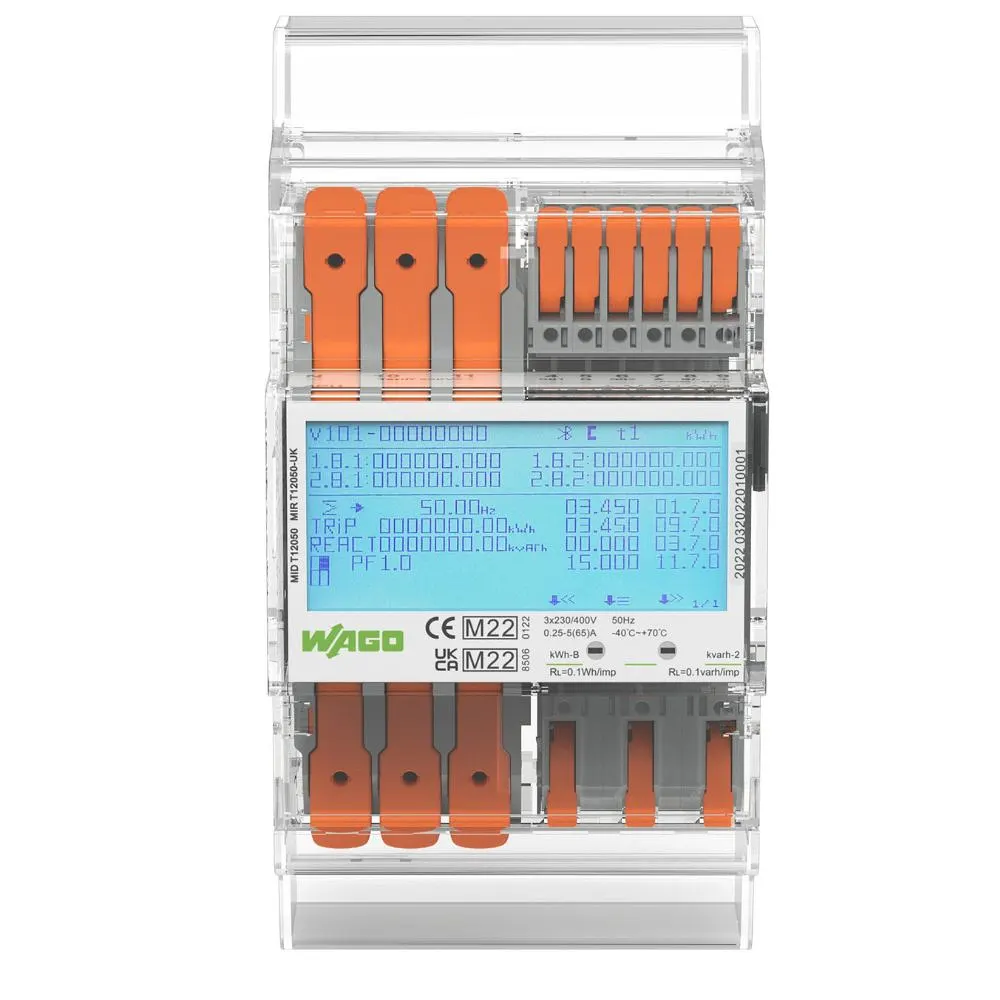 WAGO | 879-3020 | Energy Meter MID 65A 3 Phase Direct Connection | Modbus & M-Bus 2 WAGO | 879-3020 | Energy Meter MID 65A 3 Phase Direct Connection | Modbus & M-Bus