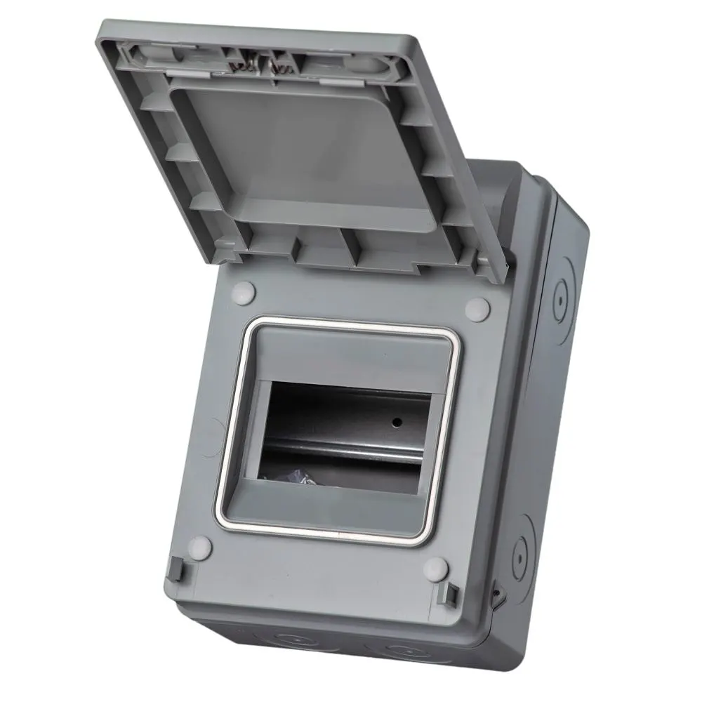 WCED | WPGU05-EV | IP65 4/5 Way Plastic Enclosure with Earth & Neutral Bars 1 Whitecliffe WPGU05-EV IP65 4/5 Way Plastic Enclosure