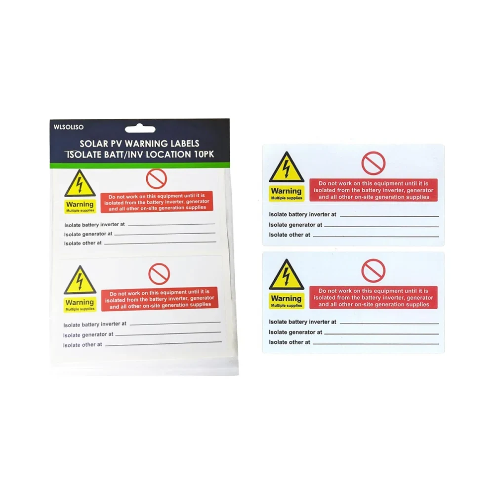 Deligo Solar PV Warning Labels Isolate Batt/Inv Location - 10PK 1 Deligo Solar PV Warning Labels Isolate Batt/Inv Location - 10PK