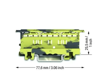 Wago 221-500/000-053 Wago 221-500/000-053 DIN Rail Mounting Carrier for 221 Series 4mm Dark Grey Yellow - Pack of 1 2