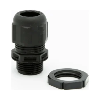 Wiska 20mm Cable Gland with Locknut - Pack of 10 - Black