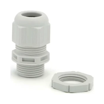 Wiska 20mm Cable Gland with Locknut - Pack of 10 - Grey