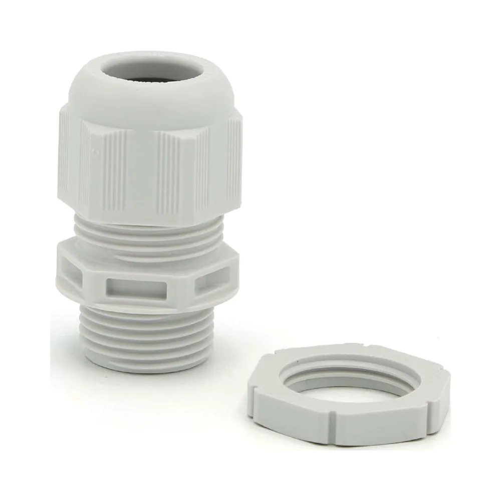 Wiska 20mm Cable Gland with Locknut - Pack of 10 - Grey 1 Wiska 20mm Cable Gland with Locknut - Pack of 10 - Grey