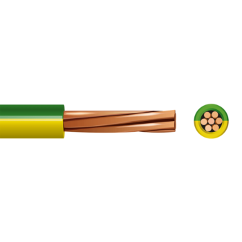 25mm 6491X Green/Yellow Single Insulated Cable - per meter