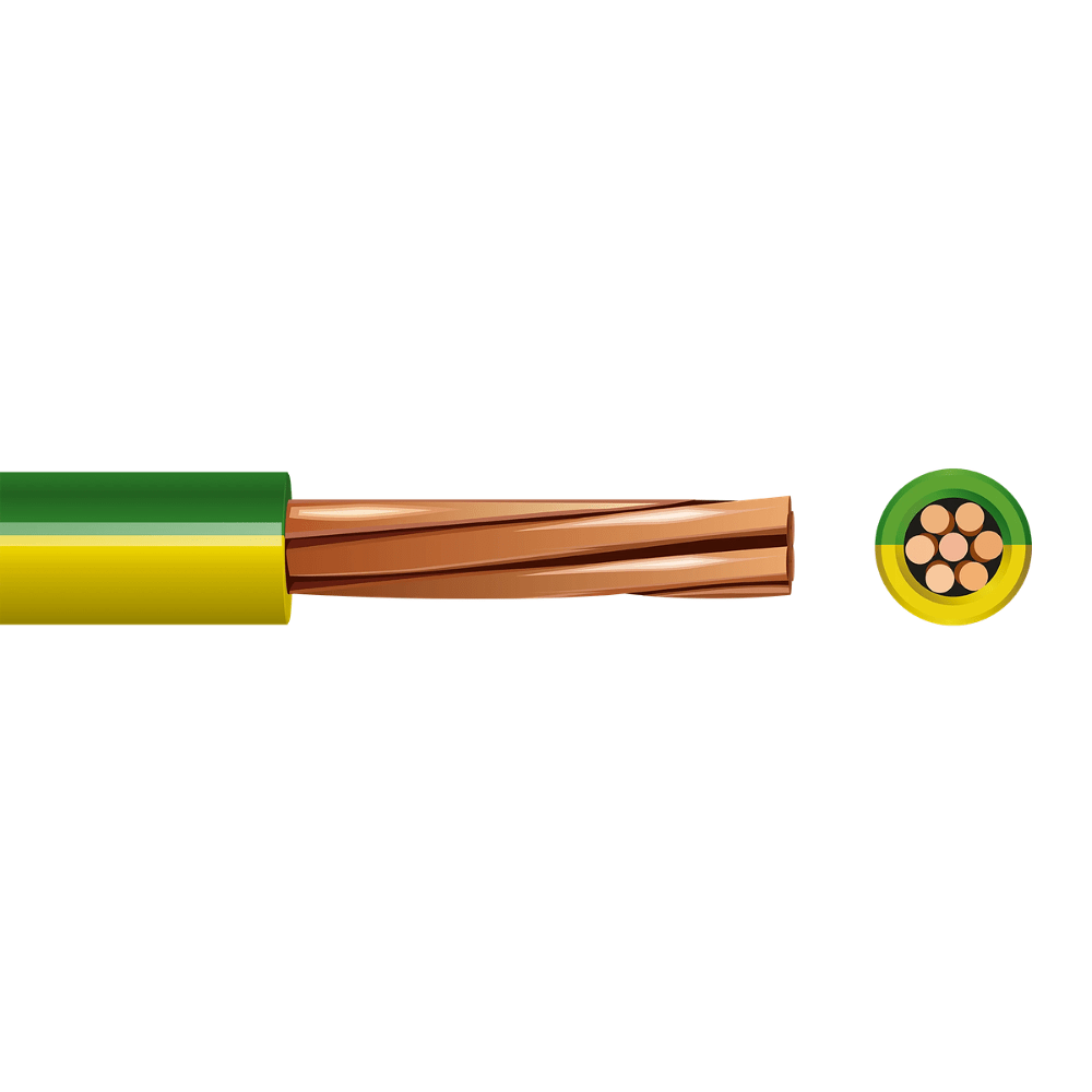25mm 6491X Green/Yellow Single Insulated Cable - per meter 1 25mm 6491X Green/Yellow Single Insulated Cable - per meter