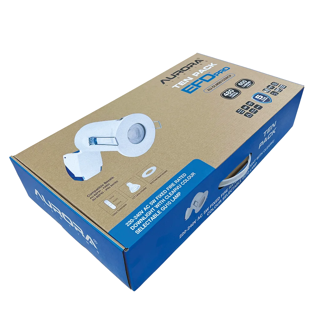 Aurora | AU-DLM981CSWCP | EFD PRO | IP20 | 3000/4000/6500K | Fixed GU10 Downlight Contractor 10 Pack 3 Aurora | AU-DLM981CSWCP | EFD PRO | IP20 | 3000/4000/6500K | Fixed GU10 Downlight Contractor 10 Pack 3
