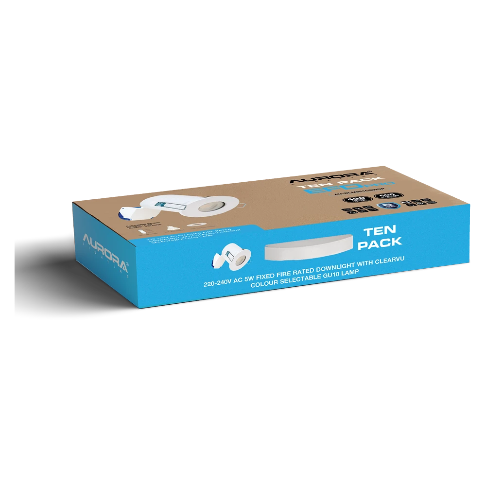 Aurora | AU-DLM981CSWCP | EFD PRO | IP20 | 3000/4000/6500K | Fixed GU10 Downlight Contractor 10 Pack 1 Aurora | AU-DLM981CSWCP | EFD PRO | IP20 | 3000/4000/6500K | Fixed GU10 Downlight Contractor 10 Pack