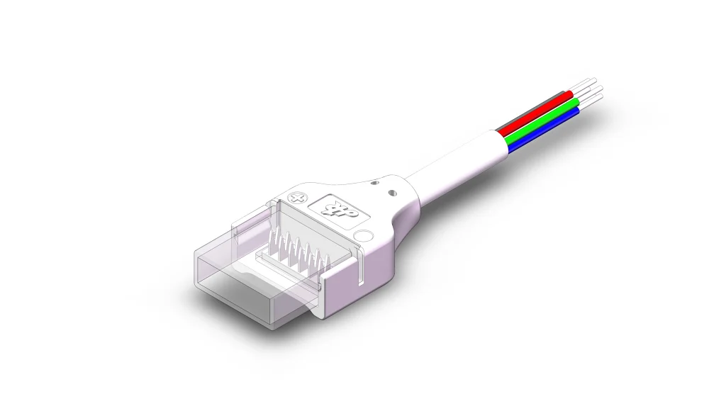 Aurora | AU-ST2412B | Chroma Flex | 12mm RGBCX Tape to Driver Connector | 500mm | IP65 1 Aurora | AU-ST2412B | Chroma Flex | 12mm RGBCX Tape to Driver Connector | 500mm | IP65