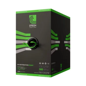 DTech CAT6 Solid Copper U/UTP 500MHz Cable 305m Green