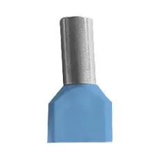 2.5 x 10mm Double Cord End Terminal - Blue 1 2.5 x 10mm Double Cord End Terminal - Blue