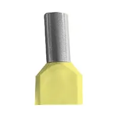 6.0mm² x 14mm Double Cord End Terminal - Yellow 1 6.0mm² x 14mm Double Cord End Terminal - Yellow