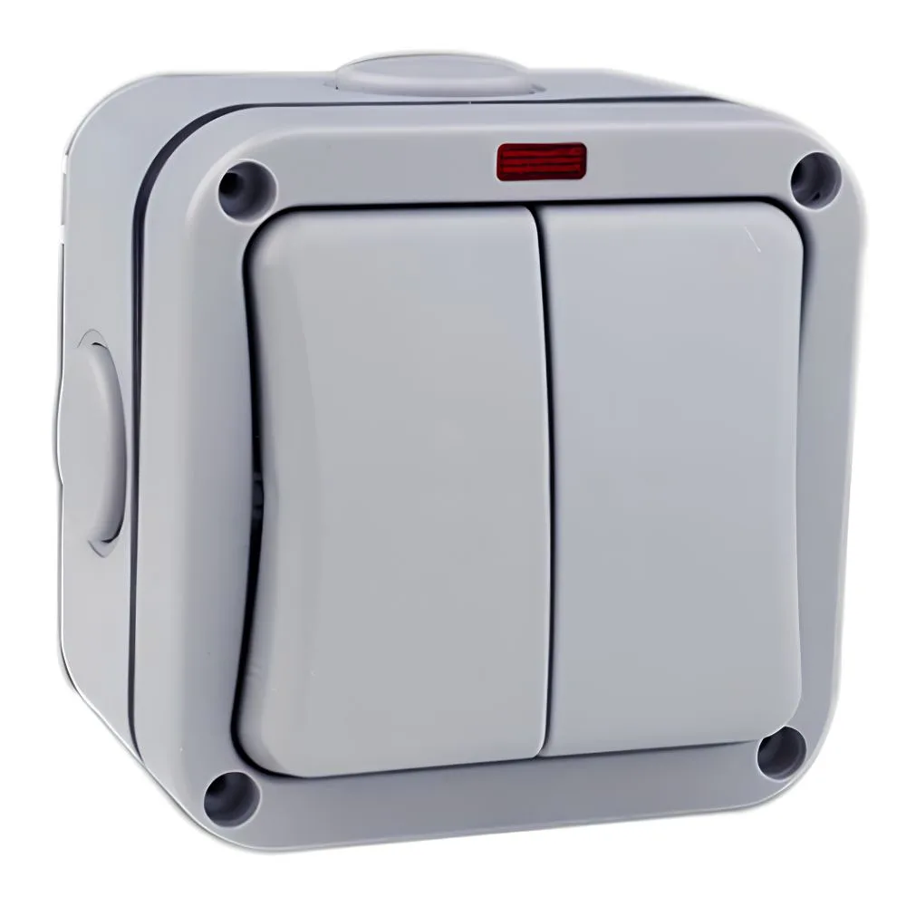 Deligo | DWPL22 | IP66 Outdoor Switch | 2 Gang 2 Way | 20A 1 Deligo IP66 Outdoor Switch 2 Gang 20A