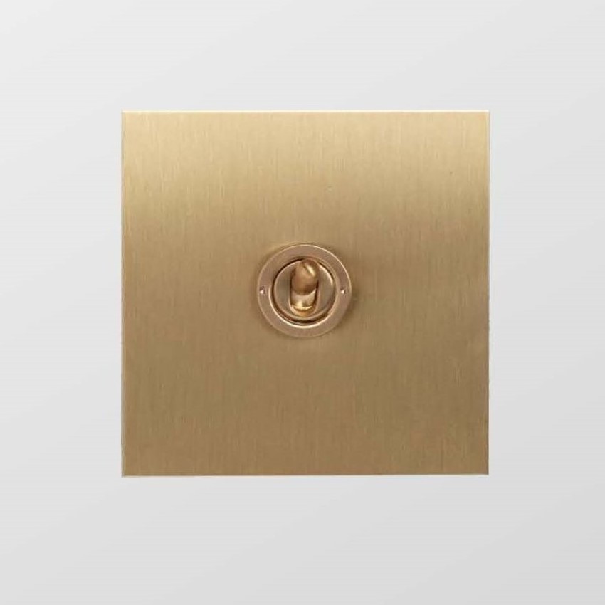 Forbes & Lomax 1GIN/QBB 1 Gang Intermediate Dolly Switch - Brushed Brass Plate Image