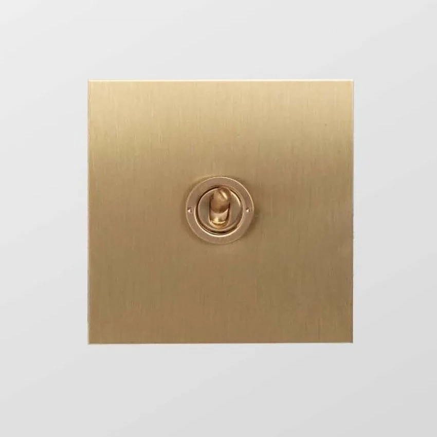 Forbes & Lomax 1GIN/QBB 1 Gang Intermediate Dolly Switch - Brushed Brass Plate Image
