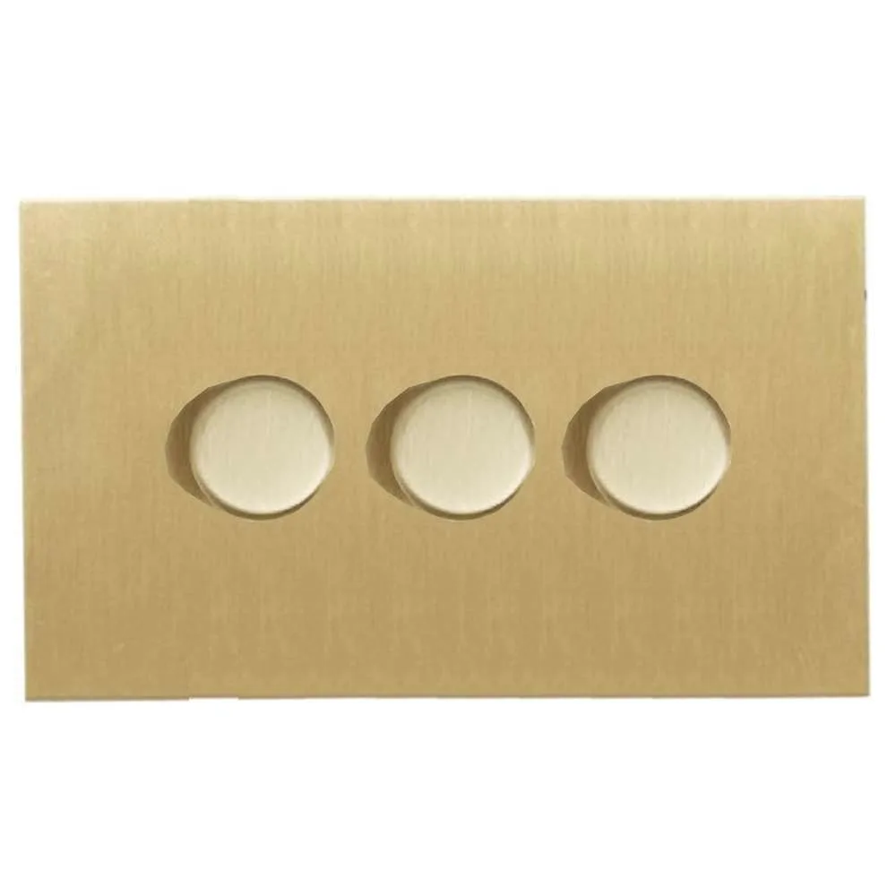 Forbes & Lomax | 3GTE250/QBB | 3 Gang Rotary Dimmer | Brushed Brass 1 Forbes & Lomax 3GTE250/QBB 3 Gang Rotary Dimmer - Brushed Brass