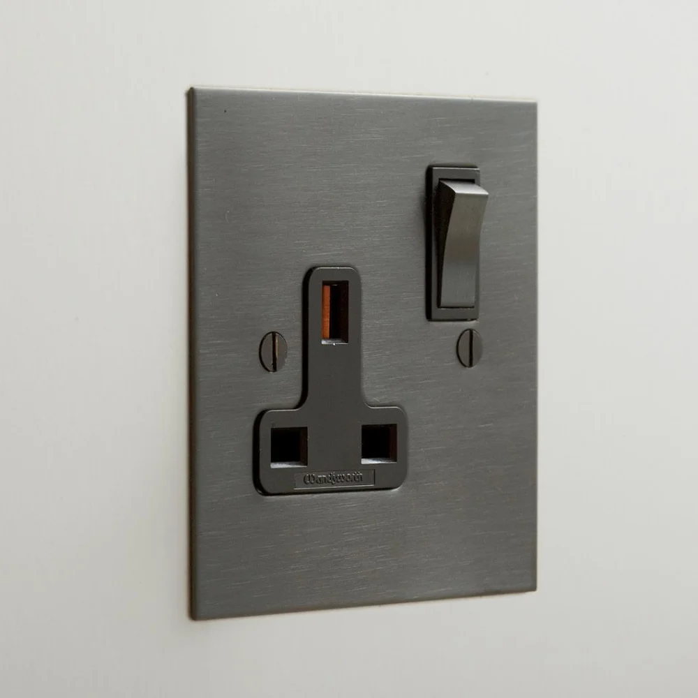 Forbes & Lomax | SS13M/BMA | 13A Single Socket with Metal Switches | Antique Bronze 1 Forbes & Lomax SS13M/BMA 13A Single Socket with Metal Switches - Antique Bronze Plate