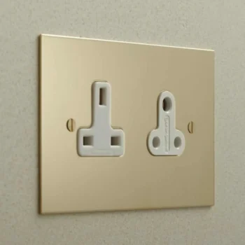 Forbes & Lomax SS13/SS5/U 13 & 5amp Double Socket - Unlacquered Brass