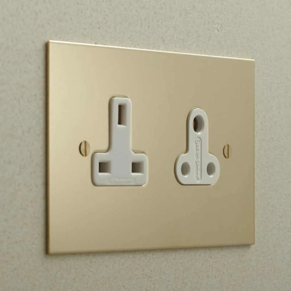 Forbes & Lomax SS13/SS5/U 13 & 5amp Double Socket - Unlacquered Brass 1 Forbes & Lomax SS13/SS5/U 13 & 5amp Double Socket - Unlacquered Brass