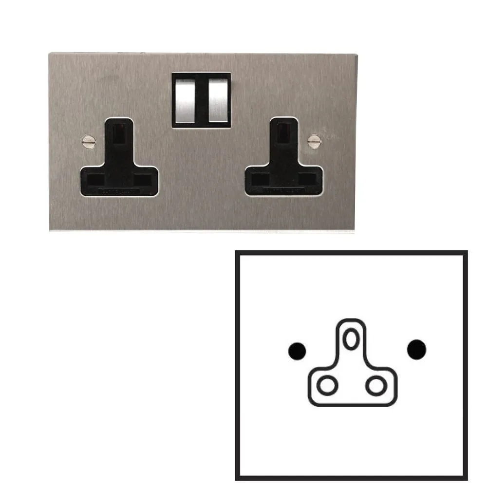 Forbes & Lomax | SS5/SS | 5A Single Socket | Stainless Steel 1 Forbes & Lomax SS5/SS 5A Socket - Stainless Steel