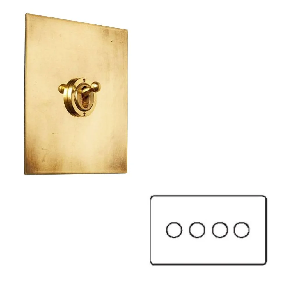 Forbes & Lomax | X4GTE250OLB | 4 Gang Rotary Dimmer | Aged Brass 1 Forbes & Lomax X4GTE250/OLB 4 Gang Rotary Dimmer - Aged Brass Plate