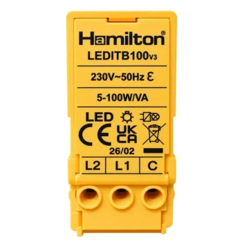 Hamilton | LEDITB100R-FLG | 100W LED Rotary Dimmer Module